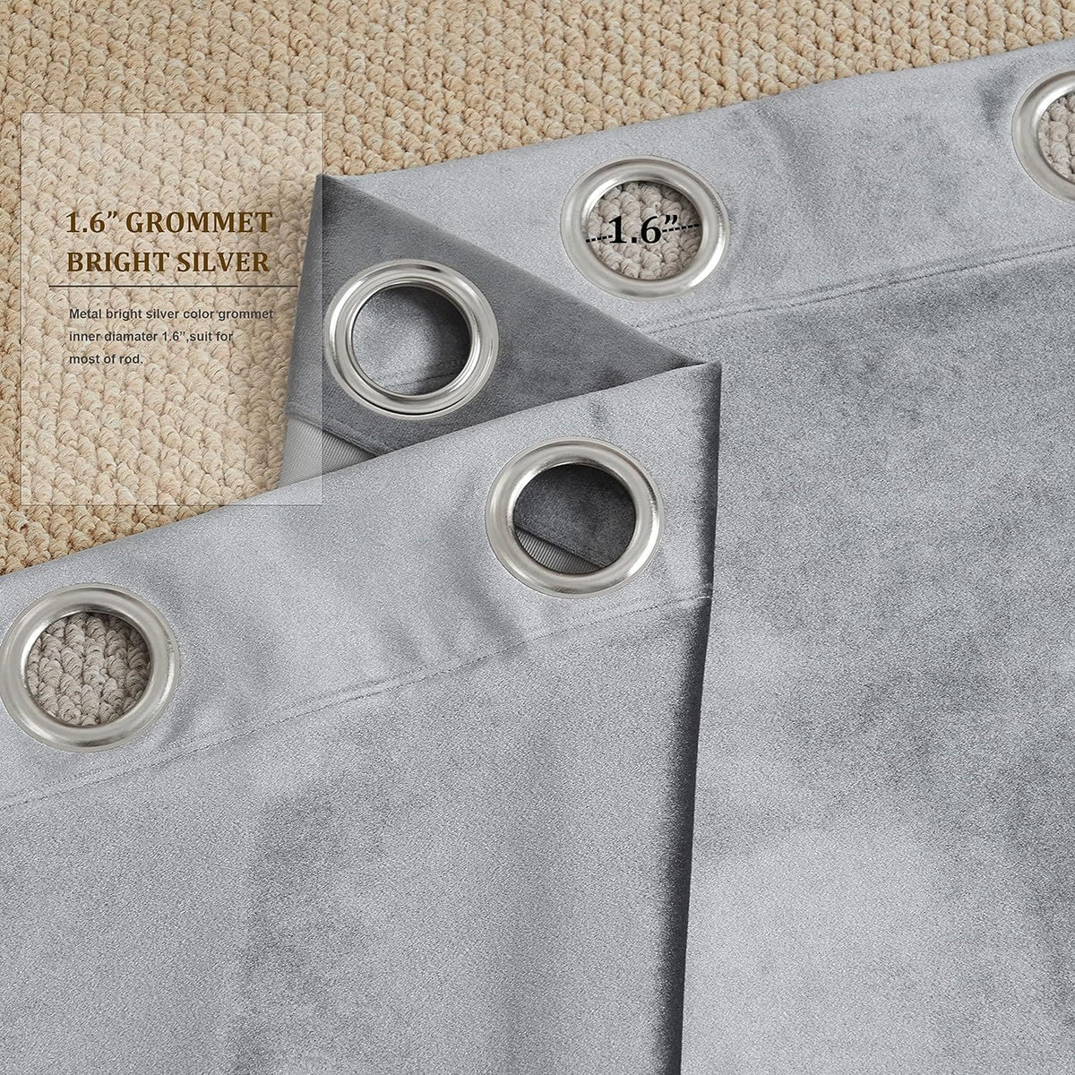 Dark Gray Velvet Pinch Pleat Curtains and Drapes for Living Room/Bedroom
