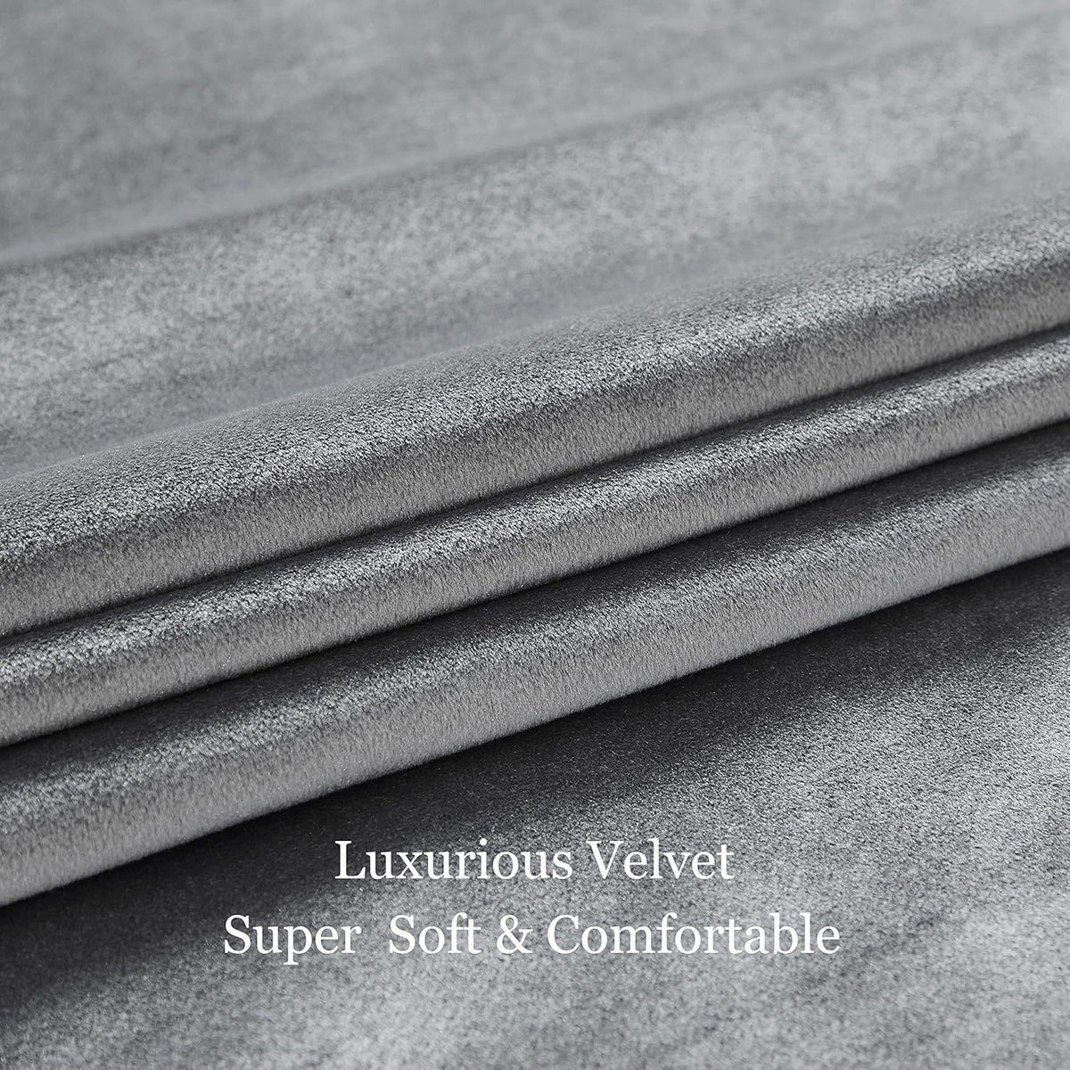 Dark Gray Velvet Balloon Shade Curtains