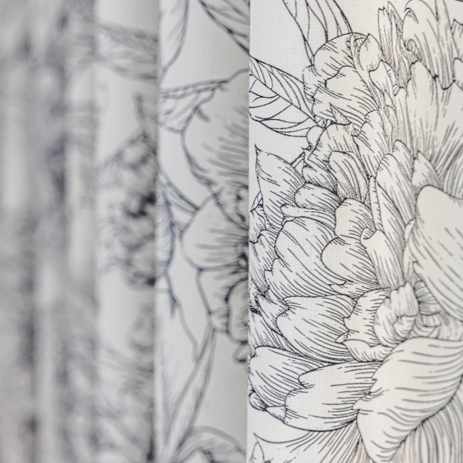 Art Line Drawing Peony Pillow Cover Cases 1 set of 2 Pillow Cases