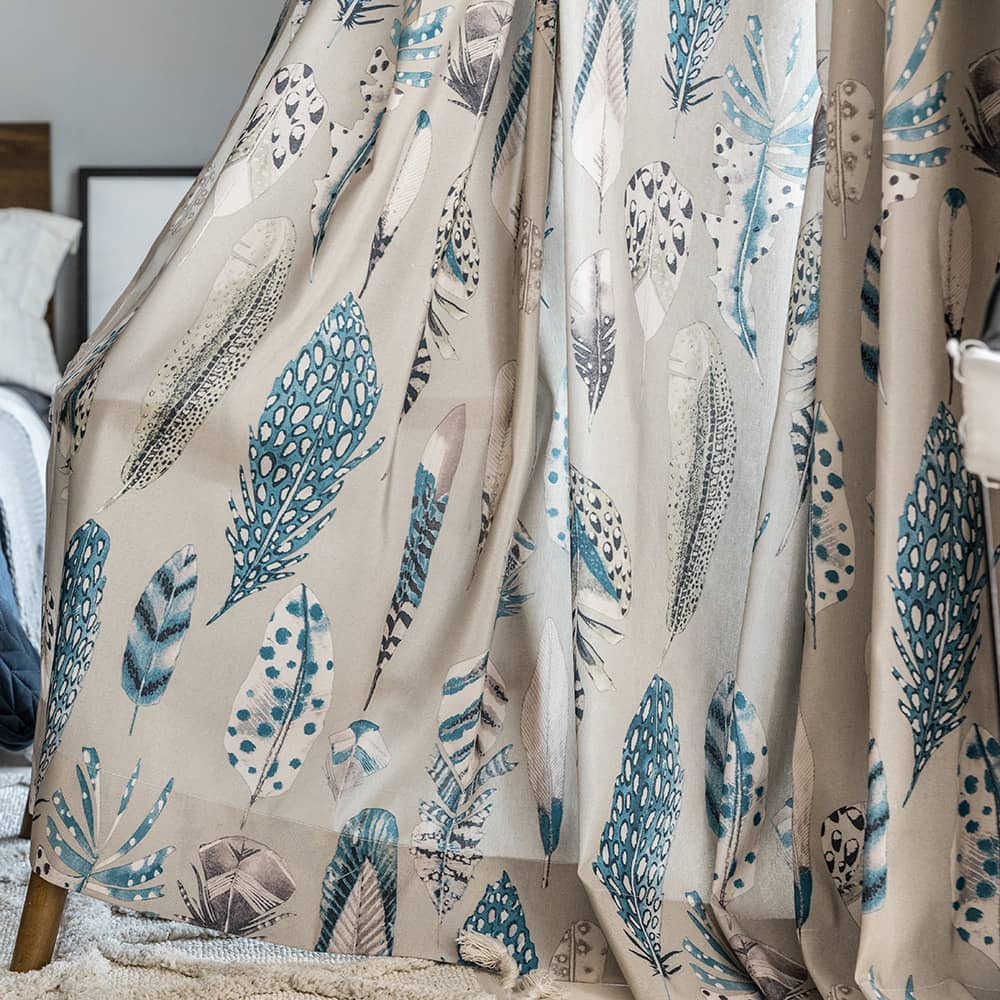 Blue Feathers Pattern Cushion case Pillow Cover 1 set of 2 Pillow Cases