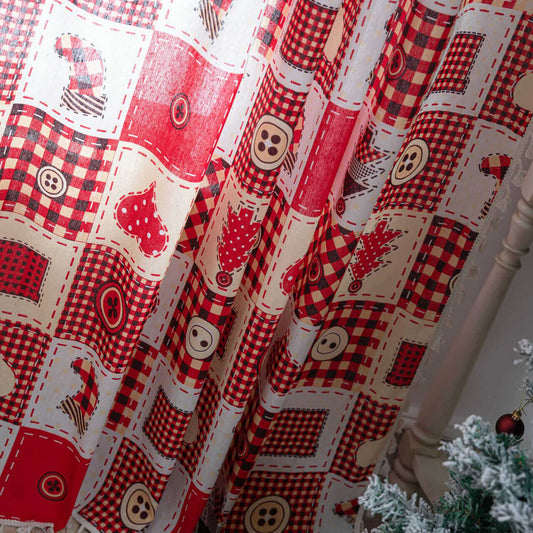 Red Christmas Plaid Curtains Decor Ideas