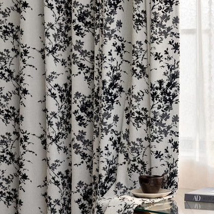 Rideaux à motifs géométriques bleus pour chambre à coucher