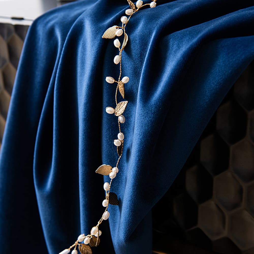 Luxurious Clein Blue Velvet Curtains and Drapes