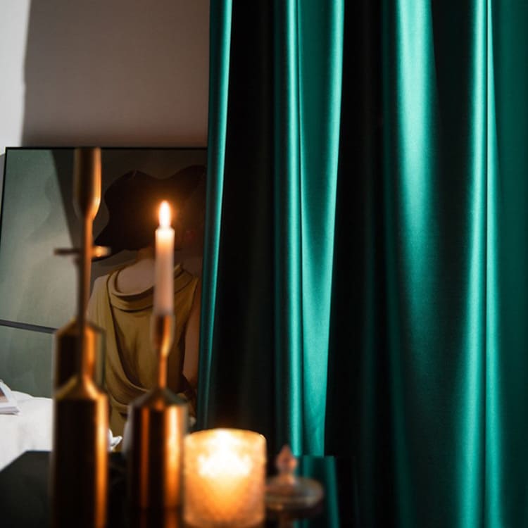 Rideaux occultants vert émeraude, à isolation thermique, pour chambre à coucher, 2 panneaux 