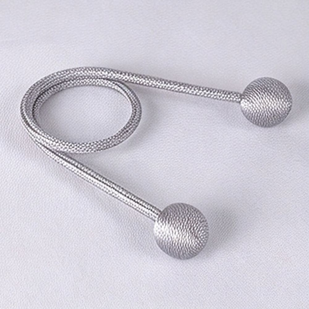 2 Pack Solid Color Ball Curtain Tiebacks, Magnetic Window Drape Holdbacks for Home Decor