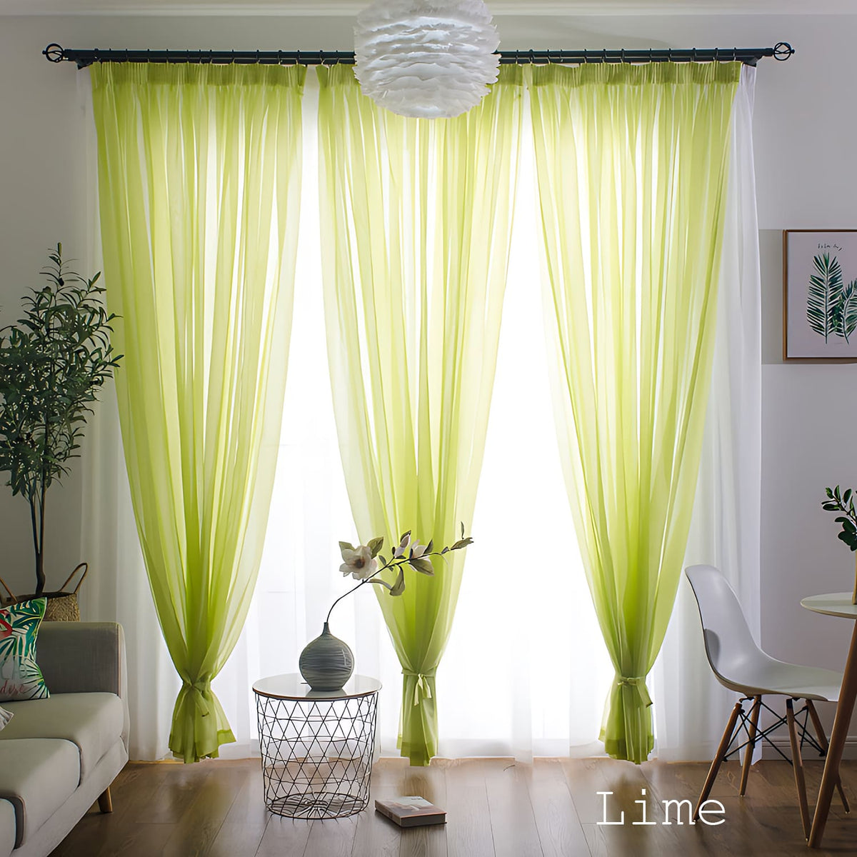 Modern Colorful Semi Sheer Curtains Elegant Window Sheers Decorative Sheer Drapes