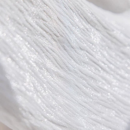Chic Gleaming White Wave Sheer Curtain with Subtle Sparkle
