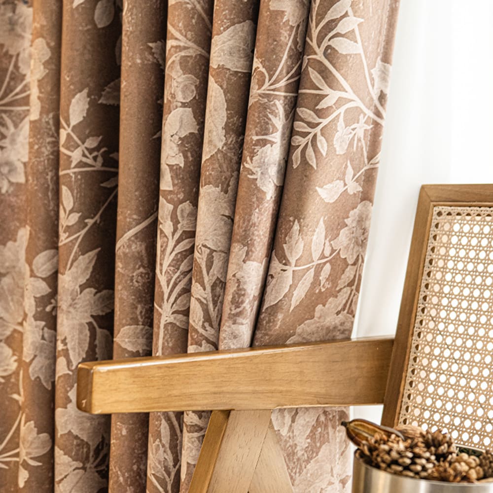 Rideaux à motifs géométriques bleus pour chambre à coucher