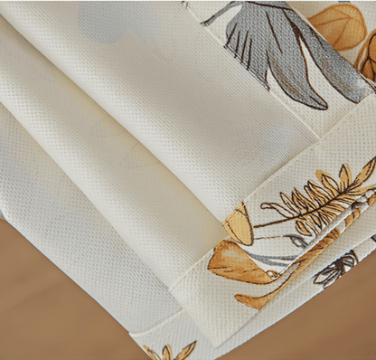 Contemporary Cream Tropical Leaf Print Curtains