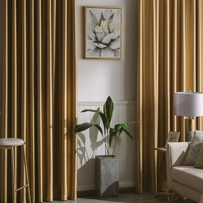 Antique Golden Elegance Blackout Pinch Pleat Curtains