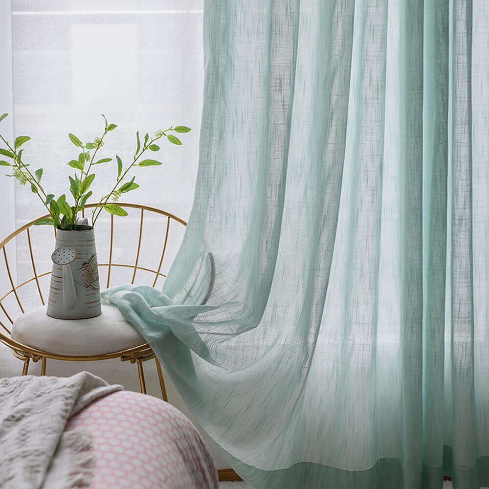 aqua decorative sheer curtains for living room sheer door panel curtains