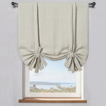 Rideaux beiges unis avec œillets pour chambre à coucher, ensemble de 2 panneaux