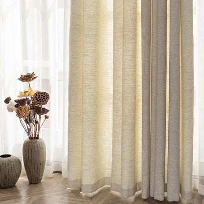 Beige blackout curtains for bedroom window treatments linen drapes for sale