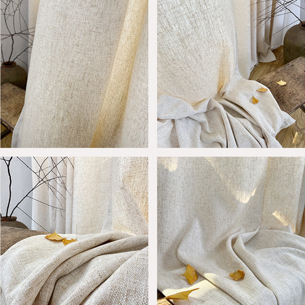 Wild Beauty Thick Linen Curtains Natural Drapes