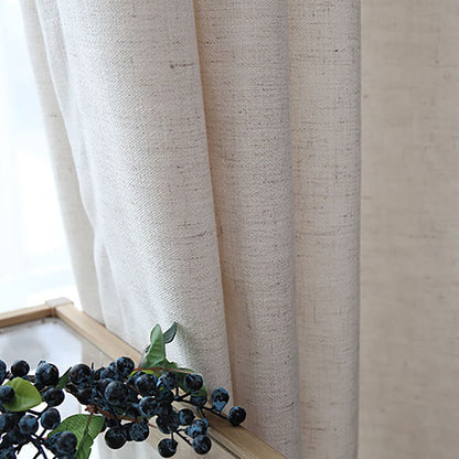 Beige Natural Linen Curtains Drapes for Living Room 2 Panels