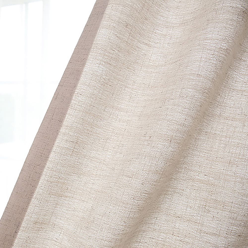 Beige Natural Linen Curtains Drapes for Living Room 2 Panels