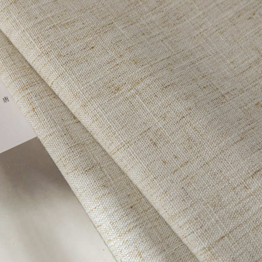 Beige natural linen kitchen window curtains soundproof thermal curtain panels