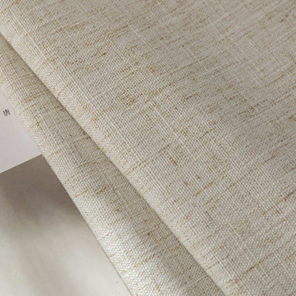 Beige natural linen kitchen window curtains soundproof thermal curtain panels