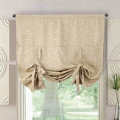 Beige tie-up balloon shade adjustable roman curtains elegant window treatment
