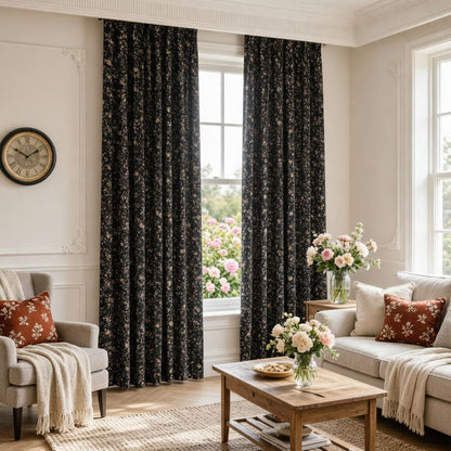 Pastoral Romance Double-Sided Small Floral Jacquard Chenille Drapes