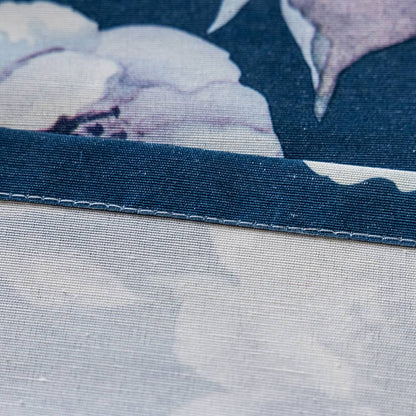 Blue peony flower oil painting kitchen curtains decorative drapes for sale