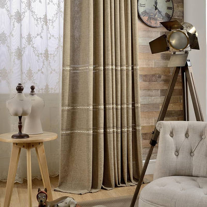coffee linen long floor to ceiling curtains for living room