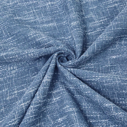 Ocean Mist Blue Curtains Rough Grainy Texture Drapes for Bedroom
