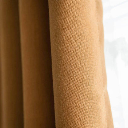 Earthy Neutral Camel Matte Textured Curtain Room Darkening Drapes