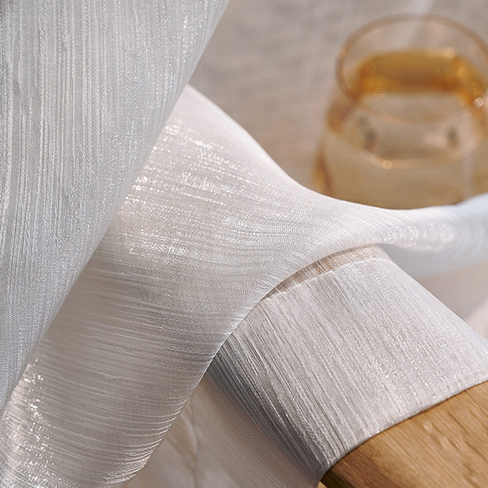 French Luxury Sunshine Snow White Sheer Curtains Window Drapes