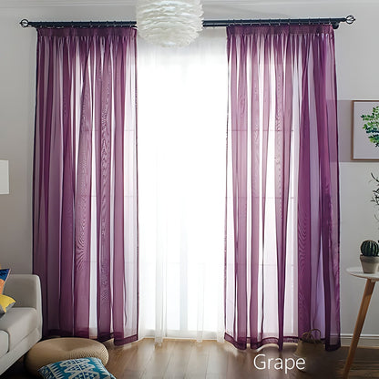Modern Colorful Semi Sheer Curtains Elegant Window Sheers Decorative Sheer Drapes