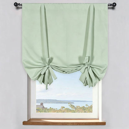 Light Green Solid Balloon Shade Curtains