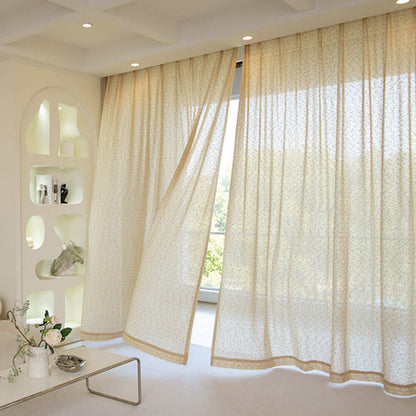Light brown french chanle sheer curtains for living room window sheers