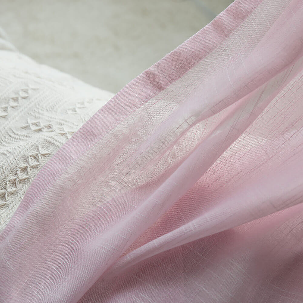 Light pink sheer drapes designed for girls’ rooms, stylish and breathable panels