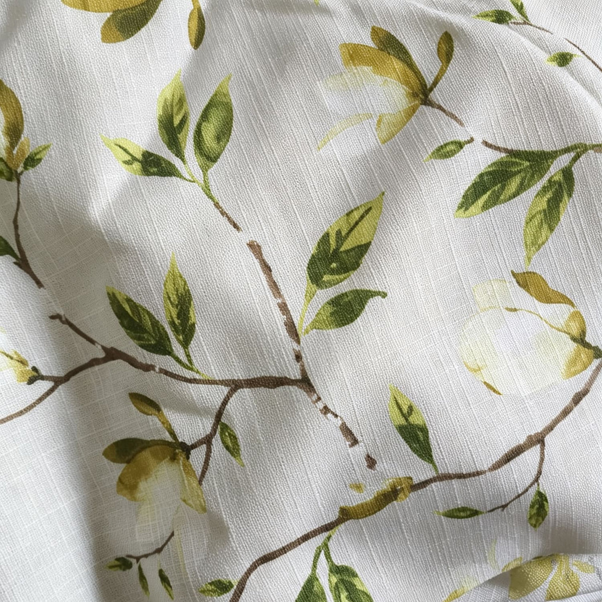 Spring Garden Magnolia Blossom Off‑White Curtains