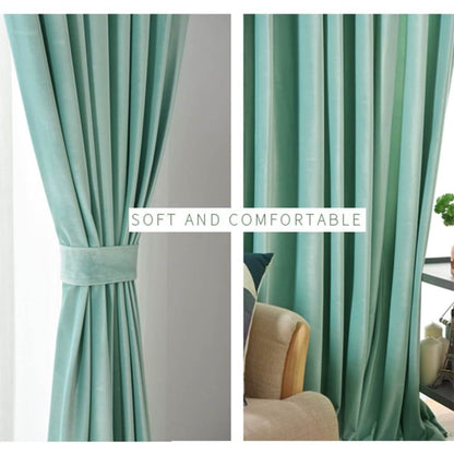 Mint green velvet drapes for living room darkening hooked curtains