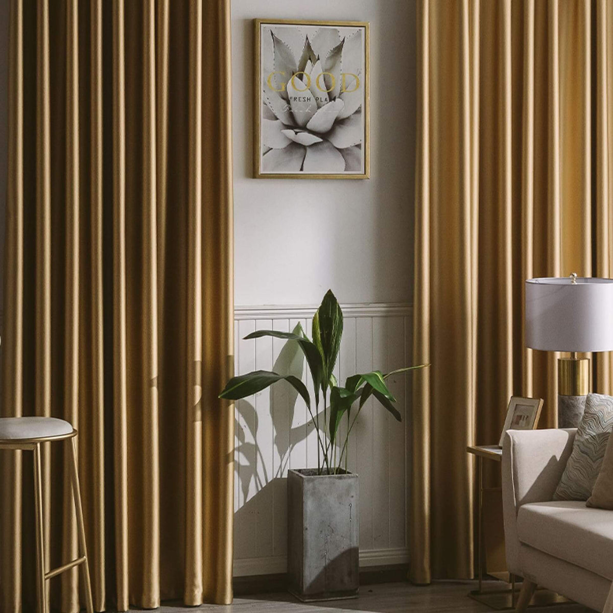 Modern gold curtains for living room divider curtain panels ceiling drapes