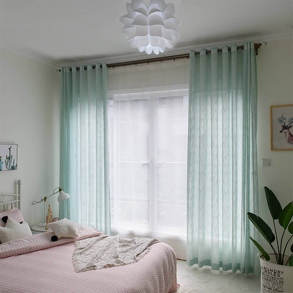 modern teal sheer curtains with grommets long sheer bedroom curtains