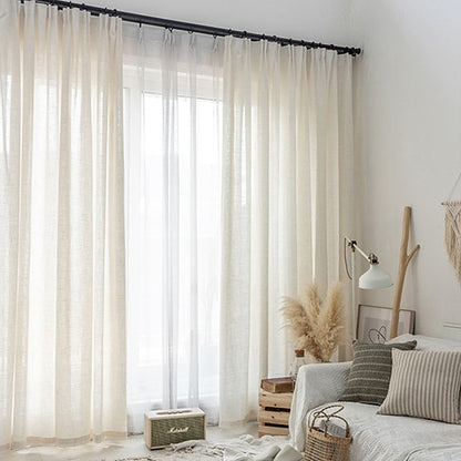 natural linen pinch pleat sheer curtains for living room window drapes