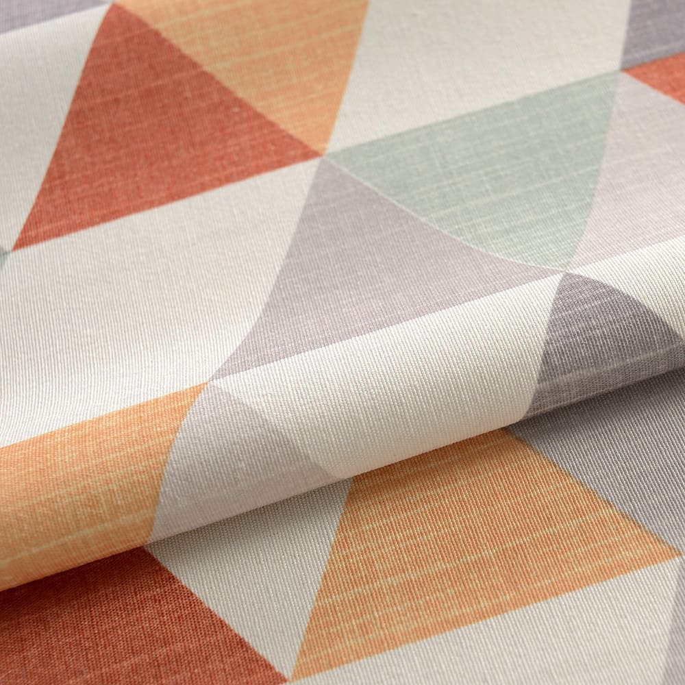 Gray Orange Triangle Chime Curtains Warm Geometry Drapes