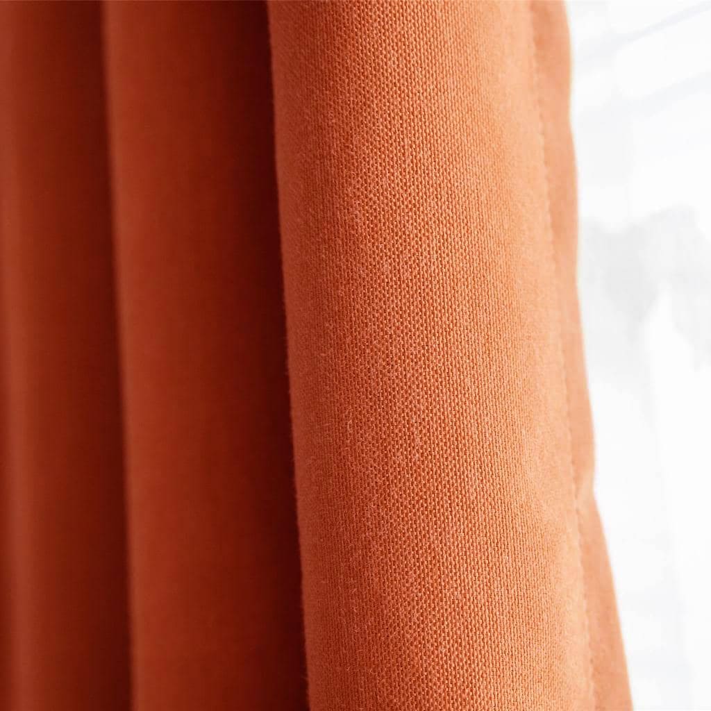 Warm Burnt Orange Terracotta Solid Curtains-Autumn Room Darkening Drapes