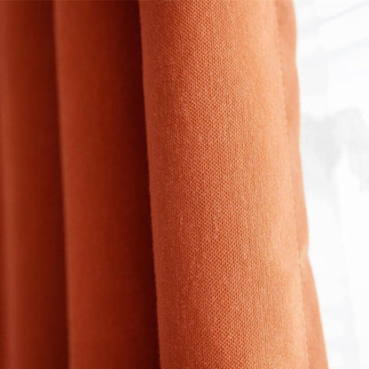 Warm Burnt Orange Terracotta Solid Curtains-Autumn Room Darkening Drapes