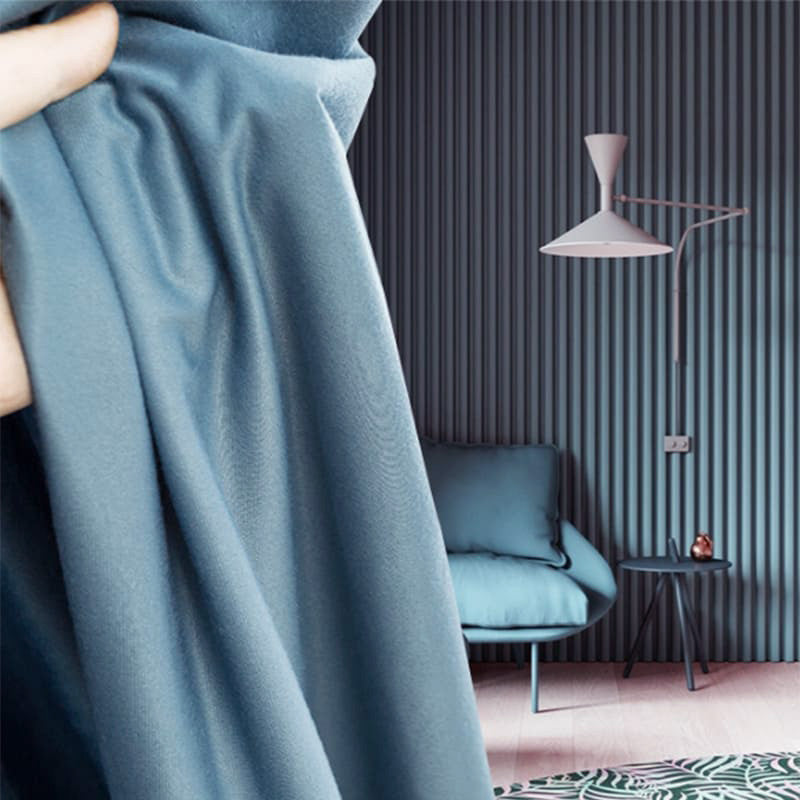 Powderblue Velvet Balloon Shade Curtains