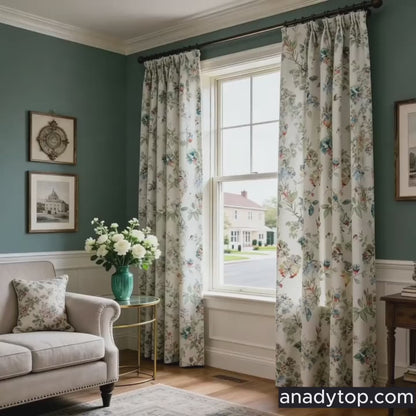 Country Parrot Flower Curtains Pastoral Natural Style Drapes