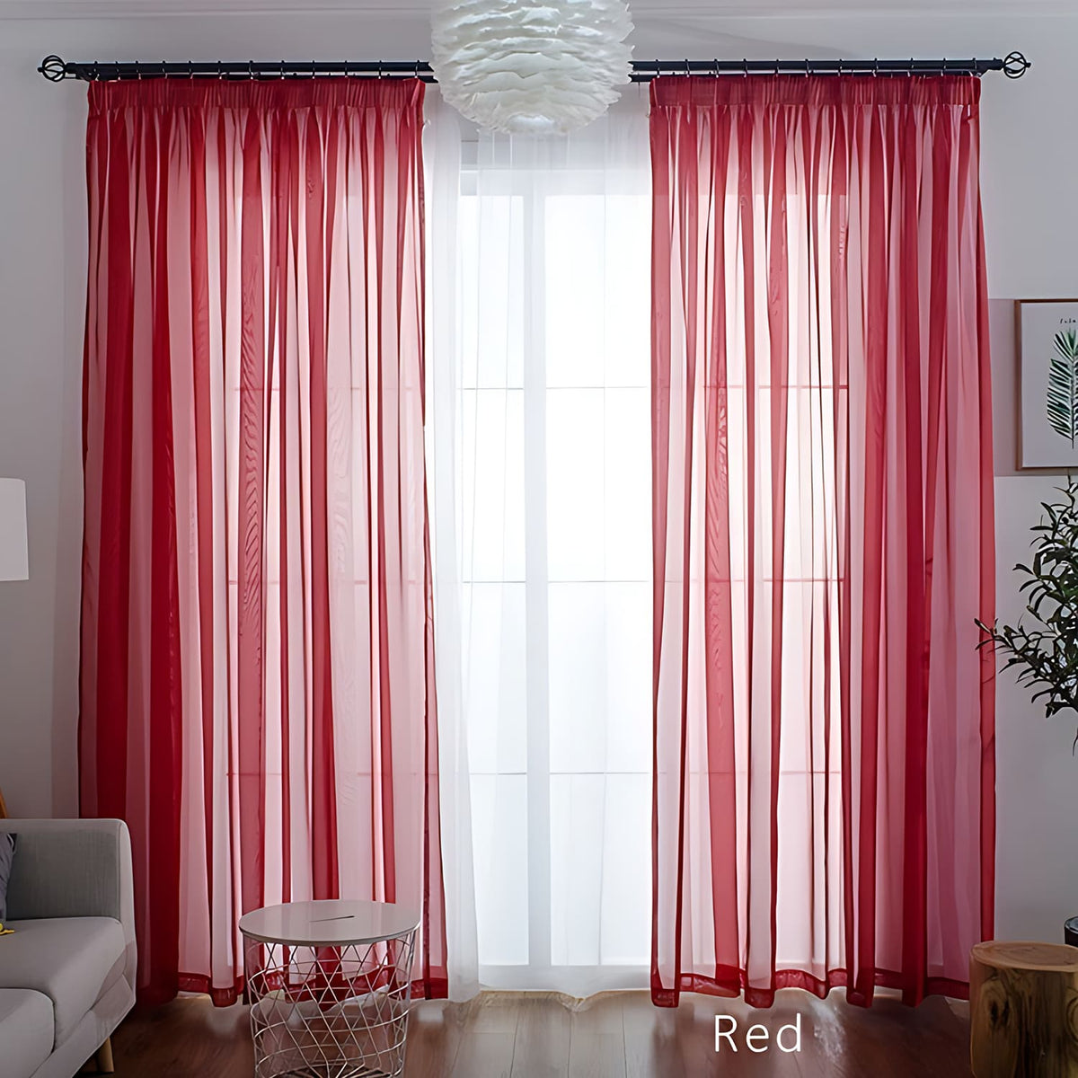 Modern Colorful Semi Sheer Curtains Elegant Window Sheers Decorative Sheer Drapes
