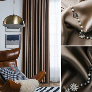 Rich taupe blackout curtains for bedroom window treatments custom drapes