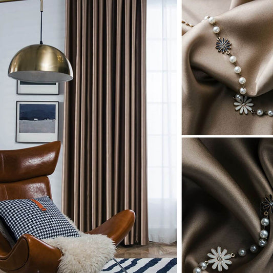 Rich taupe blackout curtains for bedroom window treatments custom drapes