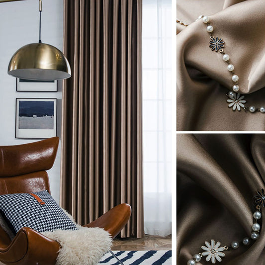 Rich Taupe Elegance Blackout Pinch Pleat Curtains