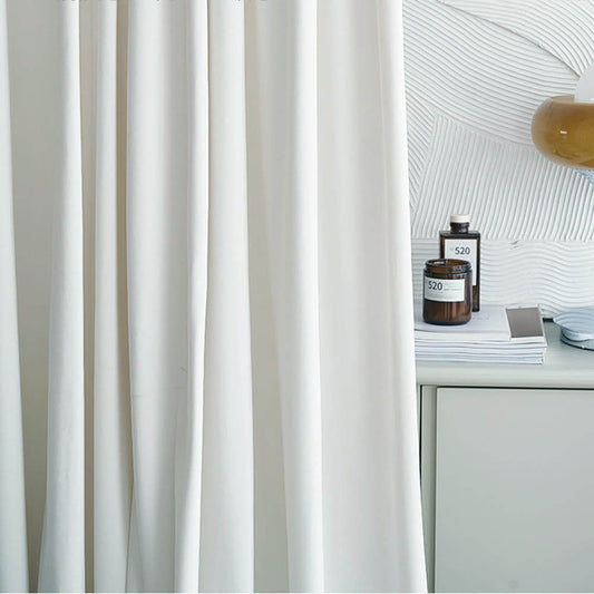 Royal pearl white velvet curtains for bedroom luxury window drapes