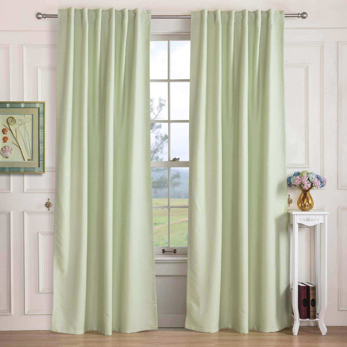 Sage green curtains for living room back tab thermal drapes for sale