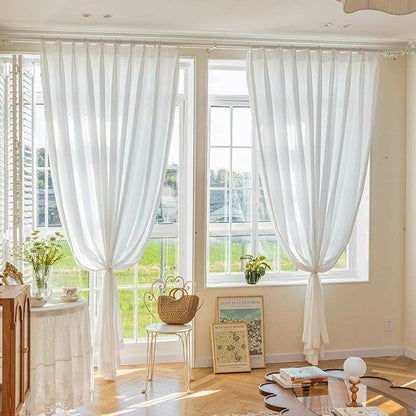 Semi sheer white curtains pinch pleat sheer drapes for living room sheers